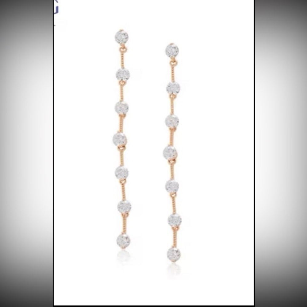 Rosegold Plated Swarovski Elements Dangle Earrings - image 1